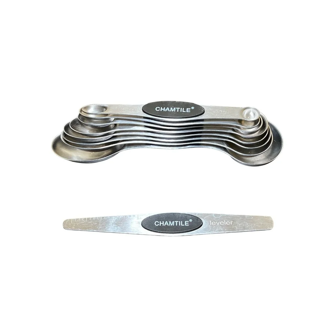 Chamtile Measuring Spoons Set 9pc Silver Excellent Magnetic Stainless Steel